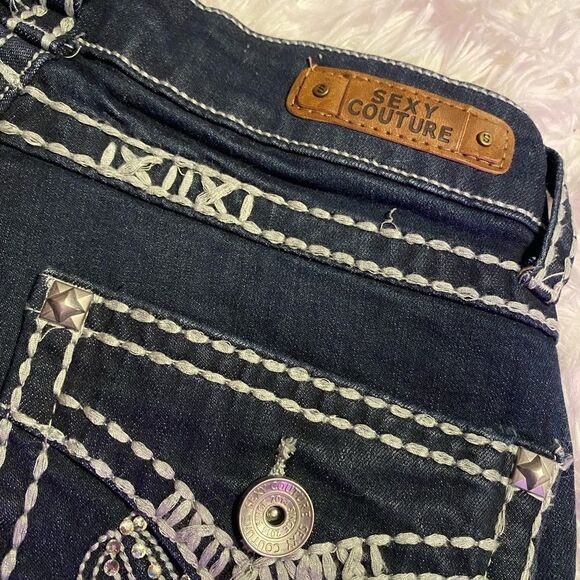 *NWT* Sexy Couture Size 5 Women’s Bedazzled Bootcut Jeans - Picture 7 of 9
